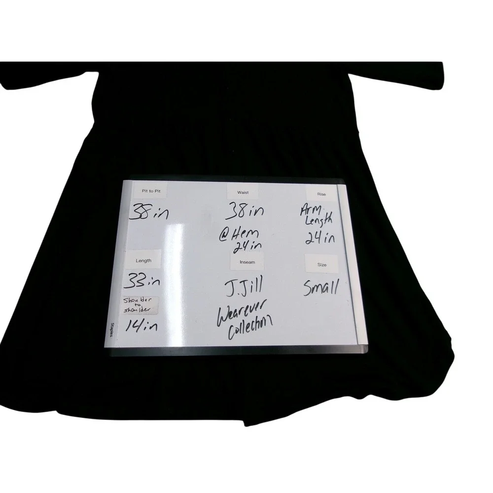 J. Jill Wearever Collection Black Button Down Stretch Tunic Midi Dress‎ Small